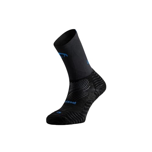 LURBEL Road Pro Laufsocken, Kompressionssocken, Laufsocken, Langstrecken-Socken, Anti-Bläschen-Socken, Unisex, schwarz/blau, S von Lurbel