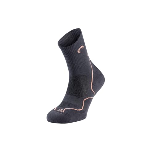 LURBEL Tierra Five, Outdoor-Socken, Wandersocken, Anti-Bläschen-Socken, nahtlos, atmungsaktiv, Trekking Socke, Unisex, Marengo/Koralle, M von Lurbel