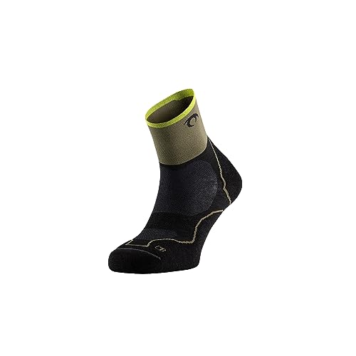 Lurbel Desafio Four Berg Laufsocken Anti Blasen Socke Trail Running Socke Nahtlos Unisex, Schwarz/Sottobosco, XL von Lurbel