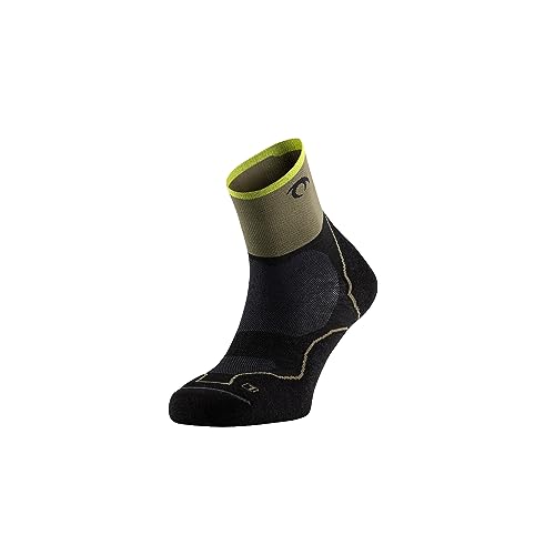 Lurbel Desafio Three Trail Running Socken, Anti-Blasen, Anti-Geruch, atmungsaktive Bergsocken, Unisex, Schwarz/Sottobosco, L von Lurbel