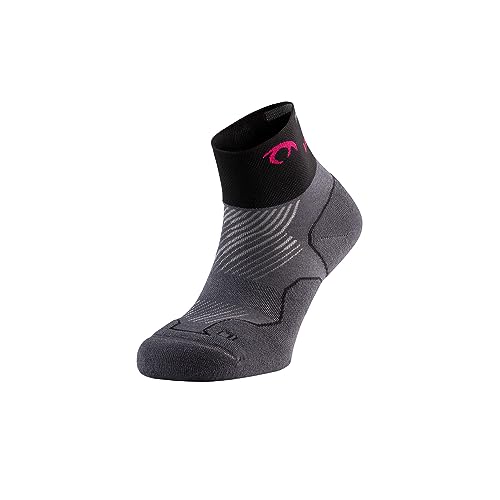 Lurbel Distance, Laufsocken, nahtlose Socken, Anti-Blasen- und geruchshemmende Socken, atmungsaktiv, Laufsocken, Unisex, Marengo/Fuchsia, M von Lurbel