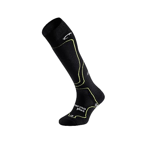 Lurbel Höhe Six, Thermo-Socken, Ski-Socken, hohe Socken, Schneestöcke, atmungsaktiv und geruchshemmend, Unisex, Schwarz/Pistazie, XL von Lurbel