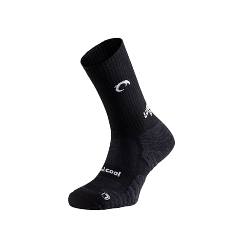 Lurbel Mountain Five, Hikking-Socken, nahtlose Socken, Anti-Blasen- und geruchshemmende Socken, Bergsocken, Unisex, Schwarz / Eisgrau, L von Lurbel