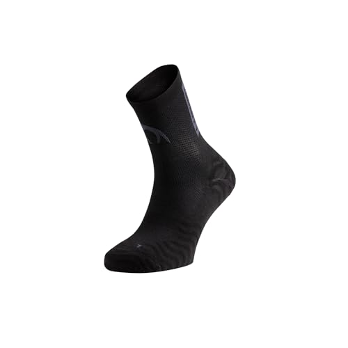 Lurbel Pista Four Laufsocken, nahtlose Socken, Unisex-Socken, hohe Socke, atmungsaktiv und geruchshemmend, Schwarz , M von Lurbel