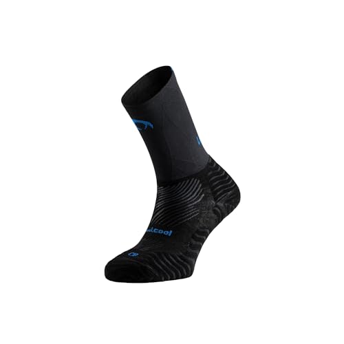 Lurbel Road Pro Laufsocken, Kompressionsstrümpfe, Laufsocken, Langstreckensocken, Anti-Blasen-Socken, Unisex, schwarz/blau, L von Lurbel