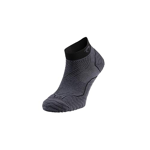 Lurbel Tiwar Laufsocken, Nahtlose Socken, Anti-Blasen-Socken, Laufsocken, atmungsaktive Socken Unisex, Grau / Schwarz, L von Lurbel