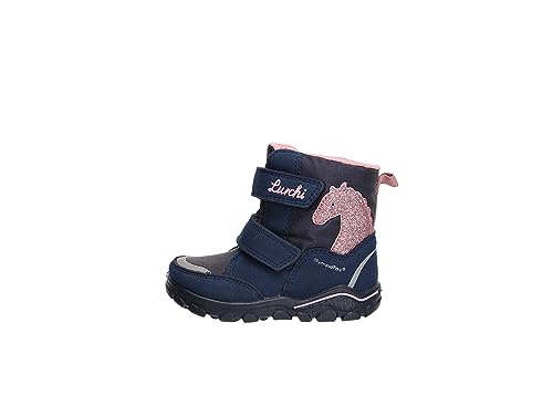 Lurchi Baby-Mädchen Kalea-Sympatex Lauflernschuh, DK Blue PINK, 25 EU Weit von Lurchi