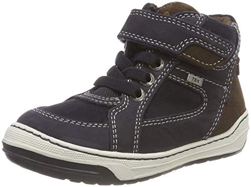 Lurchi Jungen Barney-tex Hohe Sneaker, Blau Atlantic Brown 22, 27 EU von Lurchi