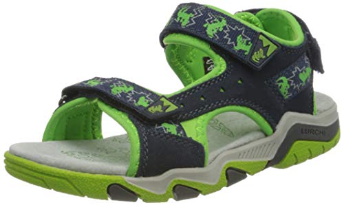 Lurchi Jungen Brian Riemchensandalen, Blau (Navy Green 44), 25 EU von Lurchi