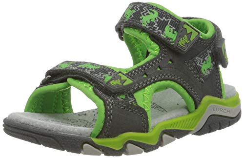 Lurchi Jungen Brian Riemchensandalen, Grau (Dk Grey Green 45), 26 EU von Lurchi