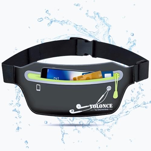 Lauftasche für Damen und Herren,Hüfttasche, Sportgürtel, Running Belt zum Joggen, Laufen, Sport, Fitness（Hellschwarz） von LureLuxe