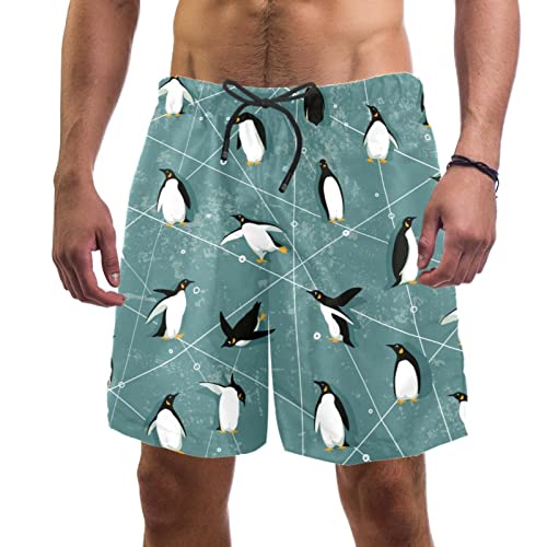 Herren Badehose Pinguin Schnell trocknende Badeshorts für den Strand von Lurnise