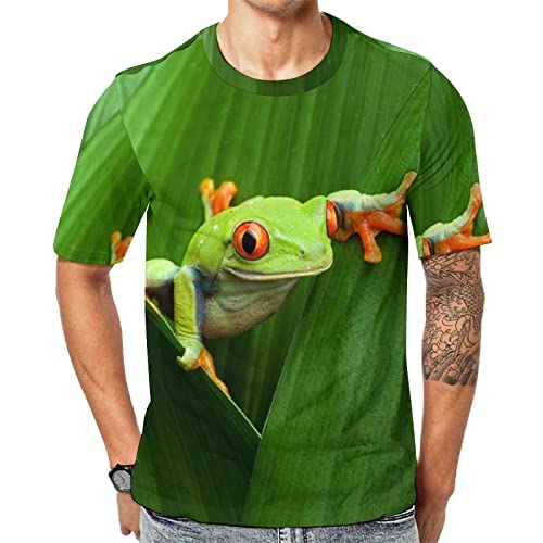 Herren-T-Shirt Frosch T-Shirt Mit Kurzen Ärmeln T-Shirt Mit Rundhalsausschnitt von Lurnise