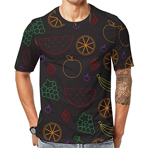 Herren-T-Shirt Obst Zitrone Banane T-Shirt Mit Kurzen Ärmeln T-Shirt Mit Rundhalsausschnitt von Lurnise