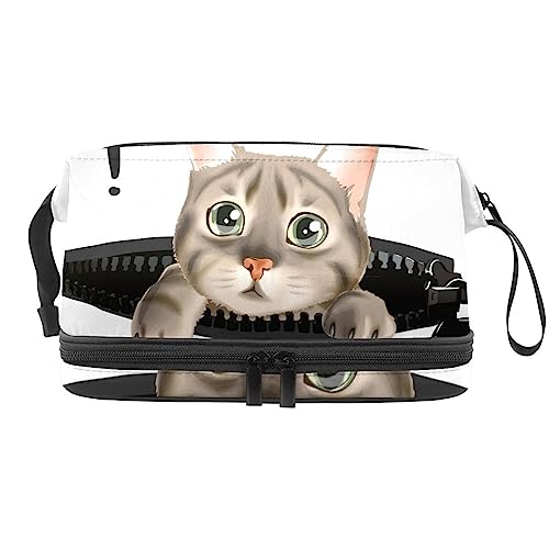 Kosmetiktasche Mit Reißverschluss Katze Kosmetiktasche Tragbare Kosmetiktasche Reisekosmetik-Organizer Für Frauen von Lurnise