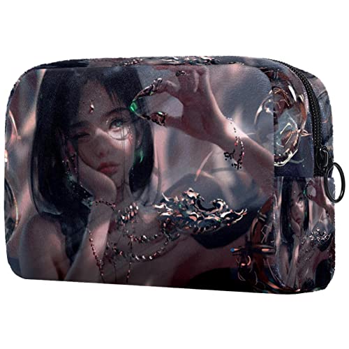 Kosmetische Reisetasche Anime Frau Künstler Aufbewahrungstasche Reißverschlusstasche Reisekosmetik-Organizer Für Frauen Und Mädchen von Lurnise