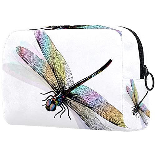 Kosmetische Reisetasche Farbige Geflügelte Libelle Künstler Aufbewahrungstasche Reißverschlusstasche Reisekosmetik-Organizer Für Frauen Und Mädchen von Lurnise