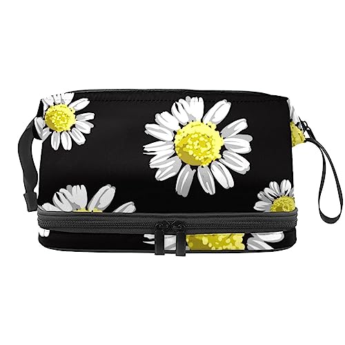 Makeup-Reisekoffer Kamille Blumen Muster wasserdichte Reißverschlusstasche Reise-Kosmetik-Organizer Für Frauen von Lurnise