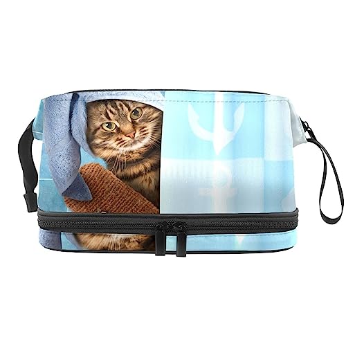 Makeup-Reisekoffer Katze wasserdichte Reißverschlusstasche Reise-Kosmetik-Organizer Für Frauen von Lurnise