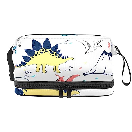 Makeup-Reisekoffer Tier Und Dinosaurier wasserdichte Reißverschlusstasche Reise-Kosmetik-Organizer Für Frauen von Lurnise