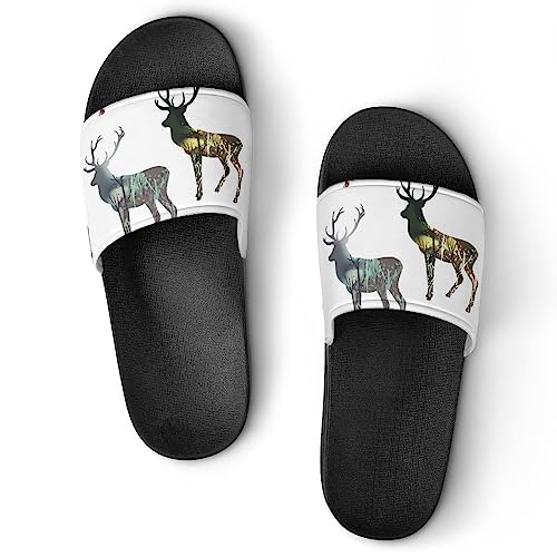 Pantoffeln Für Frauen Hirsch Silhouette Dusche Sandalen Badeschuhe Hausschuhe Für Männer Pantoffeln Für Frauen Hirsch Silhouette Dusche Sandalen Badeschuhe Hausschuhe Für Männer von Lurnise