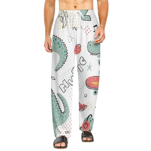 Pyjama-Hosen Für Frauen Dinosaurier Und Dino-Muster Lounge Pants Schlafanzüge Pyjama-Hosen Für Männer von Lurnise