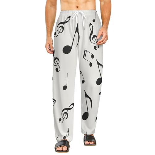 Pyjama-Hosen Für Frauen Musiknoten-Muster Lounge Pants Schlafanzüge Pyjama-Hosen Für Männer von Lurnise