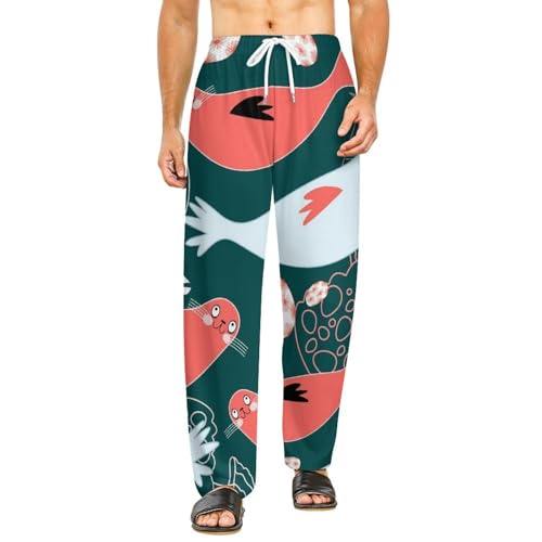 Pyjama-Hosen Für Frauen Robben Und Quallen Muster Lounge Pants Schlafanzüge Pyjama-Hosen Für Männer von Lurnise