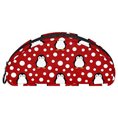Schreibwarenkoffer Netter Pinguin Mit Schnee-Cartoon Organizer Tragbares Federmäppchen Kosmetiktasche Organizer Make-Up-Boxen von Lurnise
