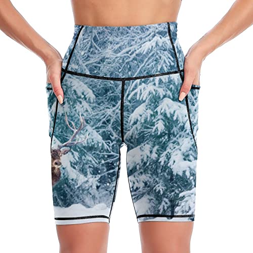 Yogahose Rotwild Mit Großen Gorns Im Verschneiten Winterwald Tights Damen Leggings Kurz Yogahose Rotwild Mit Großen Gorns Im Verschneiten Winterwald Tights Damen Leggings Kurz von Lurnise