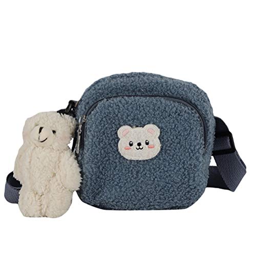 1 Pc Schöne Bärentasche Lammwolle Umhängetasche Mode Frauentasche Niedliche Bärentasche von Lurrose
