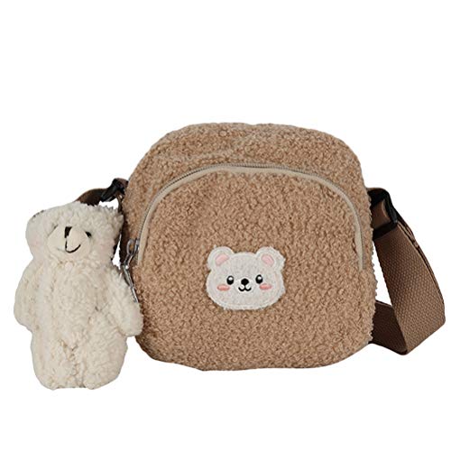 1 Stk Umhängetasche Aus Lammwolle Plüsch Geldbörse Tierkuriertaschen Kosmetik Tier-umhängetaschen Handyhalter Flauschige Schultertasche Haarige Geldbörsen Klein Reisen Paket von Lurrose