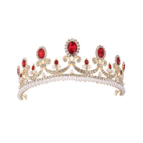 1stk Hochzeits-stirnband Kopfschmuck Tiara-krone Für Frauen Retro-tiara Retro-krone Klassische Krone Barocke Krone Perle Haarschmuck Braut von Lurrose