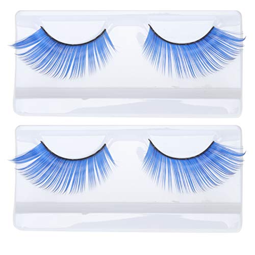 2 Paar Blaue Lange Wimpern Dramatisch Lange Wimpern Blaue Falsche Wimpern Für Frauen Falsche Wimpern Verlängerung Maskerade Party Wimpern Feder Fräulein Spinne Halloween von Lurrose