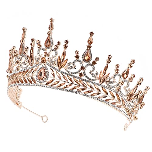 Barockrhinestone Königin Krone Tiara: Kristall Braut Hochzeit Tiara Diamand Prinzessin Krone Braut Kostüm Schmuck Haarschmuck Golden von Lurrose