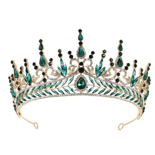 Barockrhinestone Königin Krone Tiara: Kristall Braut Hochzeit Tiara Diamand Prinzessin Krone Braut Kostüm Schmuck Haarschmuck Grün von Lurrose