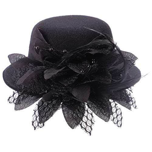 Fascinators Kopfbedeckungen Hüte 20Er 50Er Jahre Hut Pillbox Hut Tea Party Kopfbedeckungen für Mädchen Und Frauen Schwarz von Lurrose