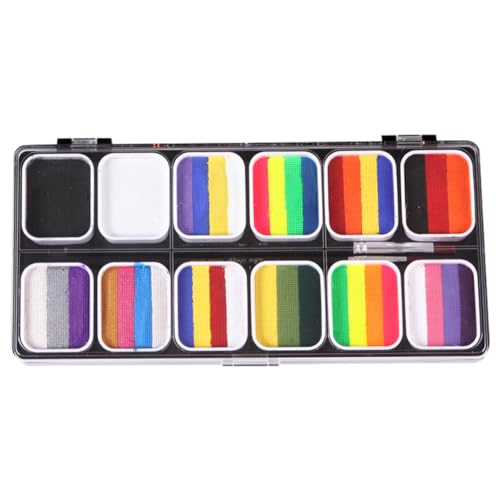 Lurrose 1 Satz Bunte Gesichtsfarbe für Sichere Abwaschbare Schminkpalette für Partys Karneval und Fasching Farben Pinsel für Kreative Schminkideen von Lurrose