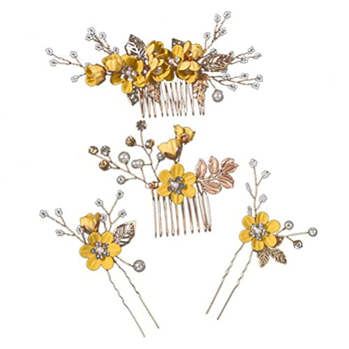 Lurrose 1 Satz Haarnadel Haarschmuck Für Damen Zöpfe Hochzeit Perlenaccessoires Für Damen Haarschmuck Für Die Braut Perlenblumen-haarkamm Fräulein Japan Mori-abteilung Zinklegierung von Lurrose