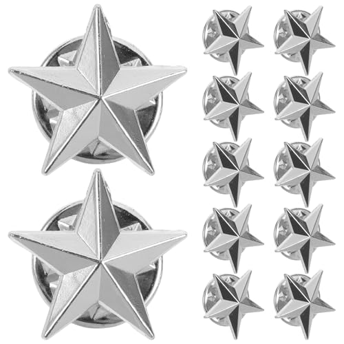 Lurrose 1 Set Sternbrosche: Sternbrosche Silber mit Schmetterlingsverschluss – Elegantes Reversabzeichen für Damen und Herren, Kostüme, Hüte, Taschen – Schmuck zum Gedenktag von Lurrose