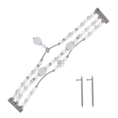 Lurrose 1 Stück Agate Armband für Elegantes Perlenband Verstellbar Modisches Design Komfortable für Damen Herren Perlmuttweiß von Lurrose
