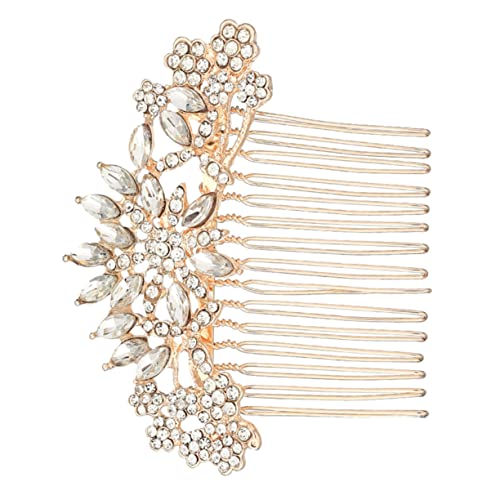 Lurrose 1 Stück Kristall Hochzeit Accessoroy Clip Pin Für Braut Braut Zubehör Haar Seite Zubehör Dekor Gold Kopfschmuck Blume Schöner Schmuck Strass Praktisches von Lurrose