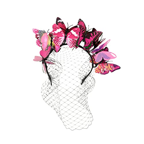 Lurrose Kopfbedeckung 1 Stück Schmetterlings-Stirnband Mädchen-Accessoires Derby-Dekor Kinder-Dekor Brautschleier-Stirnband Damen-Stirnbänder Derby-Stirnband Damen-Kopfschmuck Stirnband von Lurrose