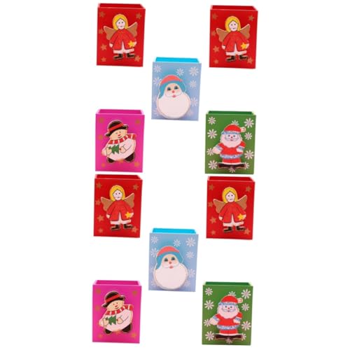 Lurrose 10 STK Stifthalter-weihnachtsdekoration Weihnachts-Cartoon-stiftbehälter Weihnachtsmann-stifthalter Desktop-Organizer Weihnachtstütenfüller Student Weihnachten Container von Lurrose