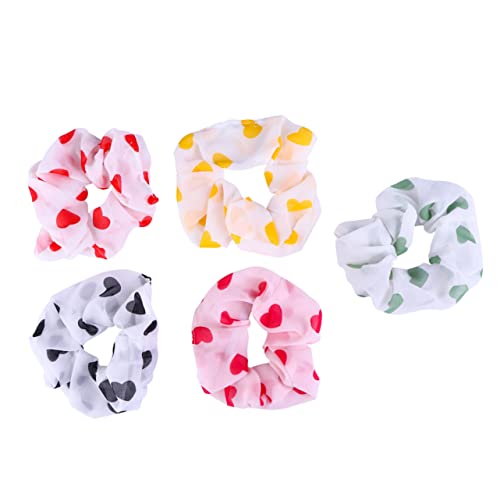 Lurrose 10st Chiffon Stoff Dickdarm Ring Haargummis Aus Bändern Haargummis Für Damenhaar Florale Haargummis Kinder Haargummis Herz Haargummis Haarseil Haarband Krawatte Mädchen Stirnband von Lurrose