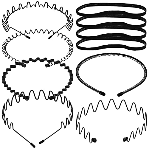 Lurrose Elastisch Gewelltes Stirnband 10 Stück Unisex-Stirnband Federwellen-Stirnband Mit Elastischen -Stirnbändern Rutschfestem Gewelltem Haarband Für Männer Wellige Haarbänder von Lurrose