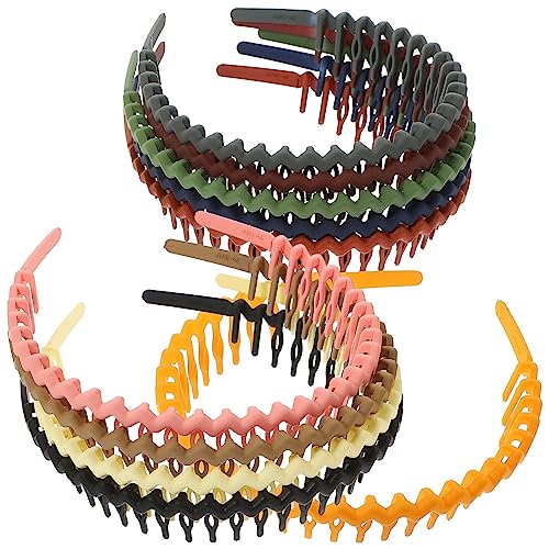 Lurrose Haarschmuck 10 Stück Zickzack-Stirnband Haifischzahn-Haarband Kunststoff-Haarkamm-Stirnband Wellen-Haarband Für Frauen Damen Stirnbänder von Lurrose