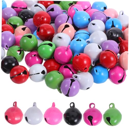 Lurrose 100 Stück Bunte Metall glöckchen mit klarem Klang für DIY Bastelarbeiten Haustier Halsband Zubehör Weihnachtsdeko und Handwerksprojekte von Lurrose