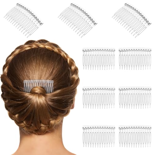 Lurrose 10Pcs Haar Seite Kamm Zähne Haar Clip Braut Kamm Hochzeit Schleier Kopfschmuck Zubehör für Frauen Mädchen (Transparent) von Lurrose