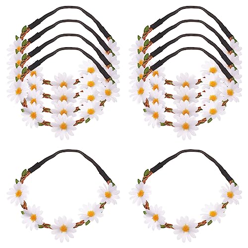 Lurrose 10st Sonnenblumen-stirnband Sonnenblumen Stirnbänder Haarbänder Für Damenhaar Haarband Für Mädchen Haarband Sonnenblume Gänseblümchen Weiß Stoff Kind Blumenmädchen Künstliche von Lurrose